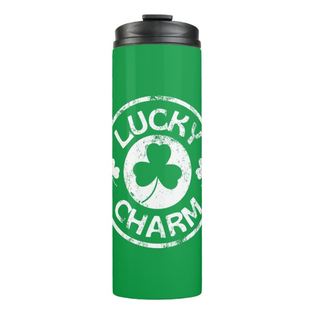 Lucky Charm Vintage St Patrick's Day Thermal Tumbler (Front)