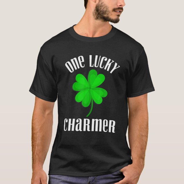 LUCKY CHARMER Funny St. Patrick's Day Boys Kids Gi T-Shirt (Front)