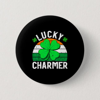 Lucky charmer shirts boys kids girls funny st 2 inch round button