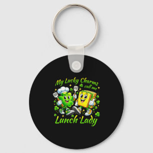 Lucky charms call lunch lady saint patricks day keychain