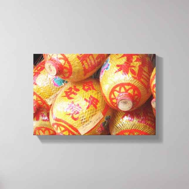 Lucky Chinese Paper Lanterns Canvas Print (Front)