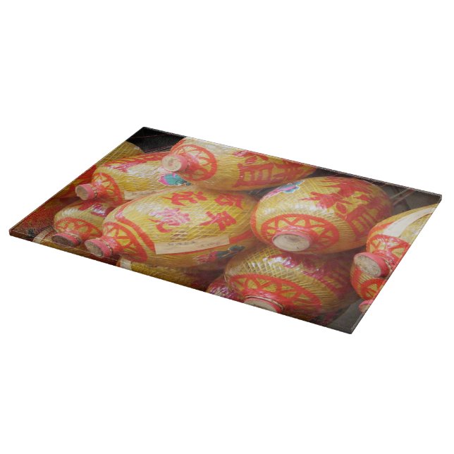 Lucky Chinese Paper Lanterns Cutting Board (Corner)