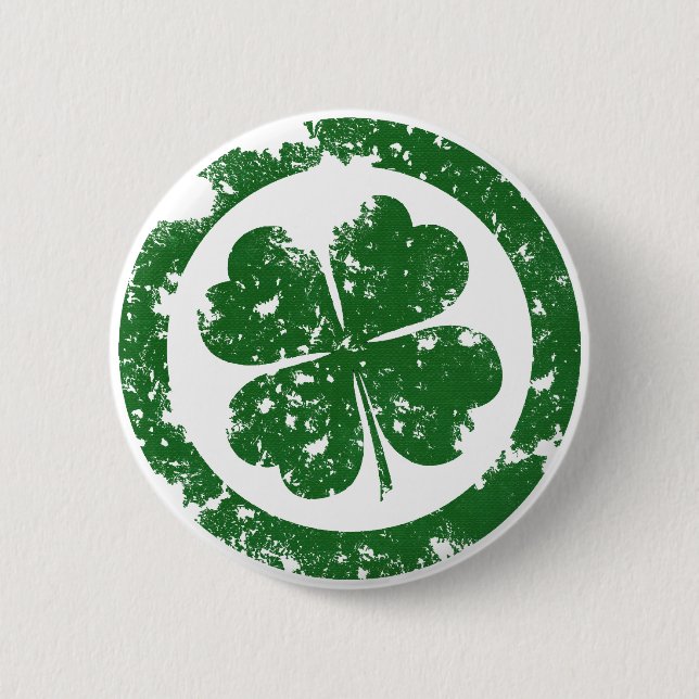Lucky Clover 2 Inch Round Button (Front)