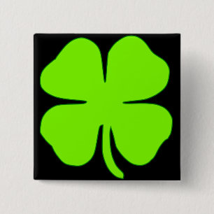 Lucky clover 2 inch square button