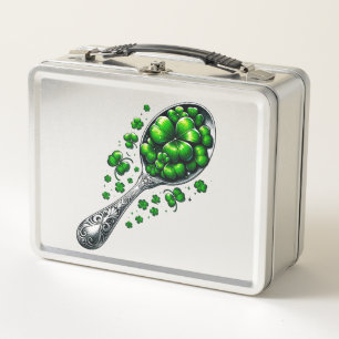 Lucky Clover 🍀 A Timeless Symbol of Good Fortune Metal Lunch Box