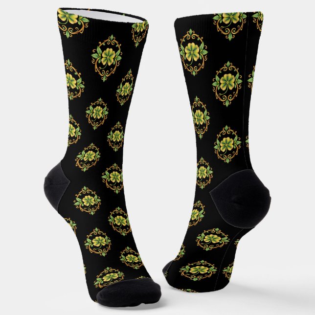 Lucky Clover 🍀 A Timeless Symbol of Good Fortune Socks (Angled)