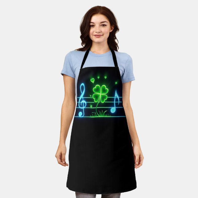  Lucky Clover and Music Notes Apron (Worn)