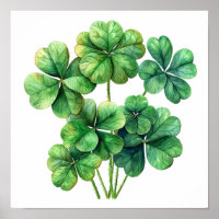 Lucky Clover Art Print, Botanical Wall Art