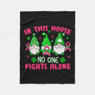 Lucky Clover Breast Cancer Awareness St Patrick's  Fleece Blanket