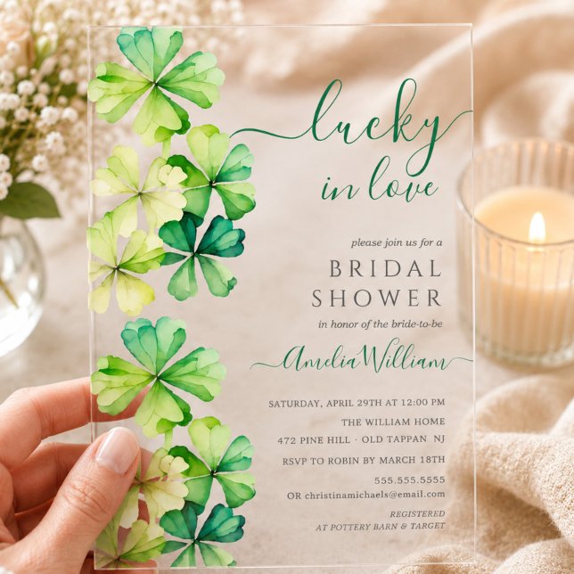 Lucky Clover Bridal Shower Invitation (Creator Uploaded)