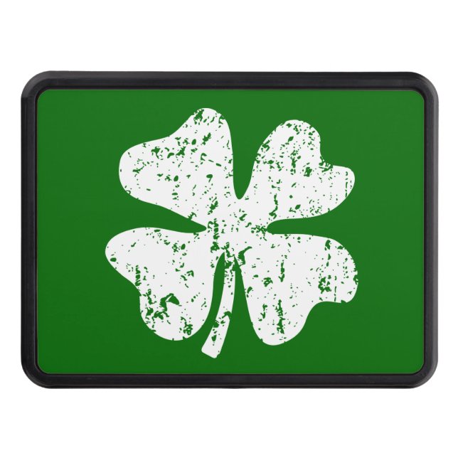Lucky clover car hitch cover | Irish shamrock (Front)