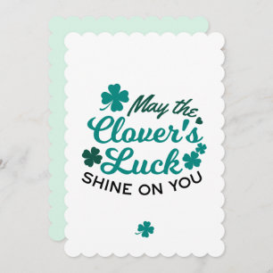Lucky Clover Charm - May the Clover's Luck Shine Holiday Card