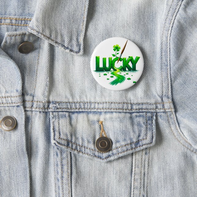 Lucky Clover Design for St. Patrick's Day 2 Inch Round Button (In Situ)
