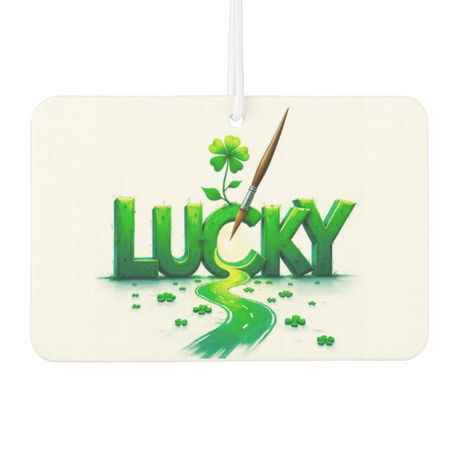 Lucky Clover Design for St. Patrick's Day Air Freshener (Front)