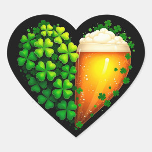 Lucky Clover Design for St. Patrick's Day Classic Heart Sticker