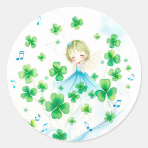 Lucky Clover Design for St. Patrick's Day Classic Round Sticker