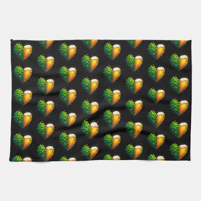 Lucky Clover Design for St. Patrick's Day Kitchen Towel (Horizontal)