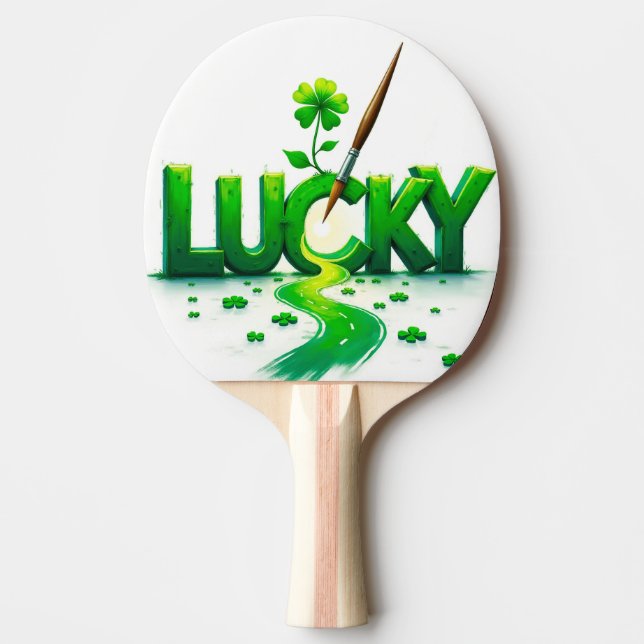 Lucky Clover Design for St. Patrick's Day Ping Pong Paddle (Front)