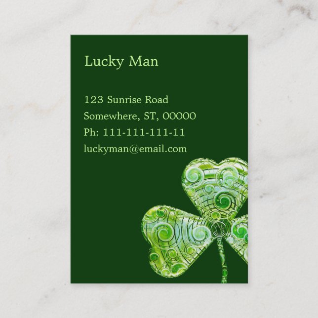 Lucky Clover | Floral Business Card (Front)