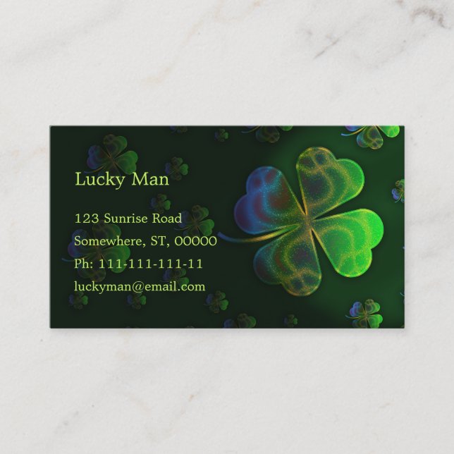 Lucky Clover | Floral Business Card (Front)