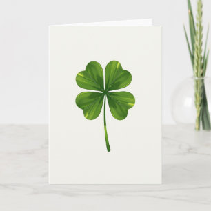 Lucky Clover Green Leaf Card