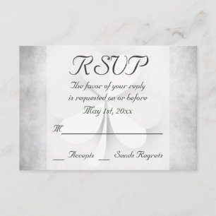 Lucky Clover Grey Green Orange Irish Wedding RSVP Card