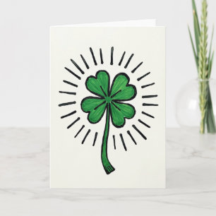 Lucky Clover Hand Drawn Art Card