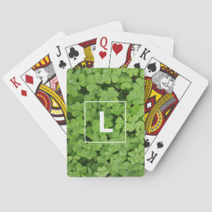 Lucky clover initial playing cards. cards