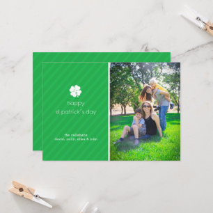 Lucky Clover Jour de la Saint Patrick Carte photo