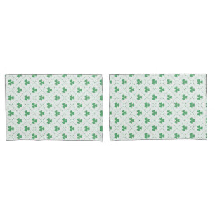 Lucky Clover Leaves Pattern Standard Size Pillowcase