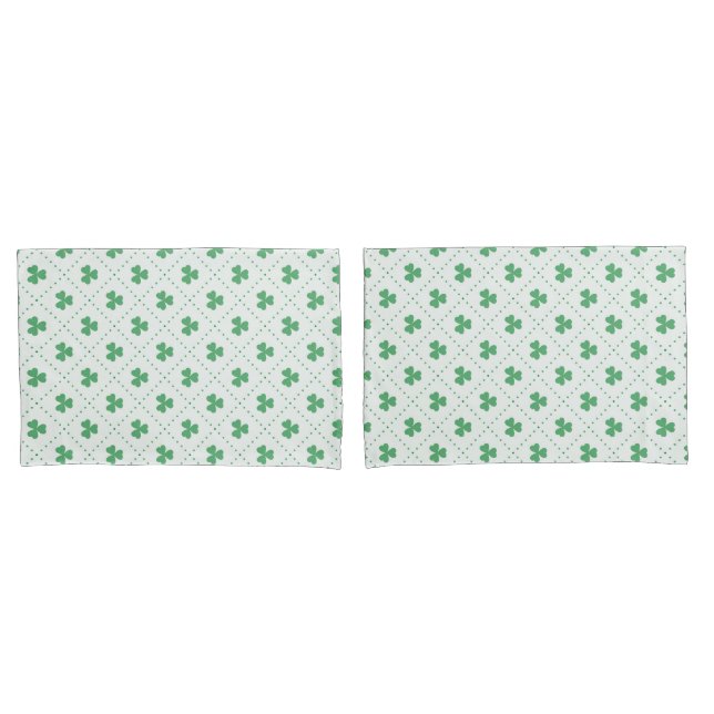 Lucky Clover Leaves Pattern Standard Size Pillowcase (Front-Set)