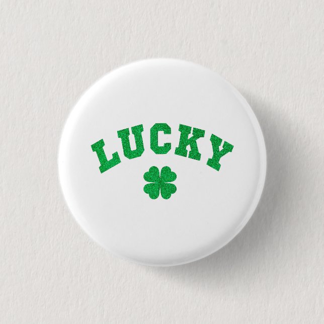 Lucky Clover Saint Patricks Day 1 Inch Round Button (Front)