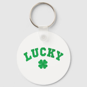Lucky Clover Saint Patricks Day Both Side Print Keychain