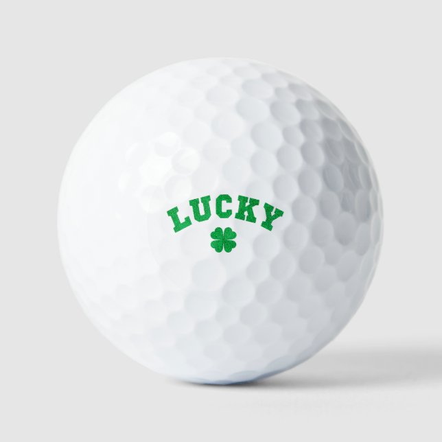 Lucky Clover Saint Patricks Day Golf Balls (Front)