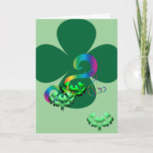 Lucky clover Shamrock irish St. Patrick's Day card