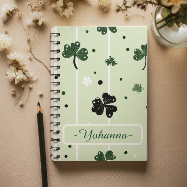 Lucky Clover St. Paddy’s  Clover Pattern & Stripes Notebook (Lucky Clover St. Paddy’s Clover Pattern & Stripes Notebook)