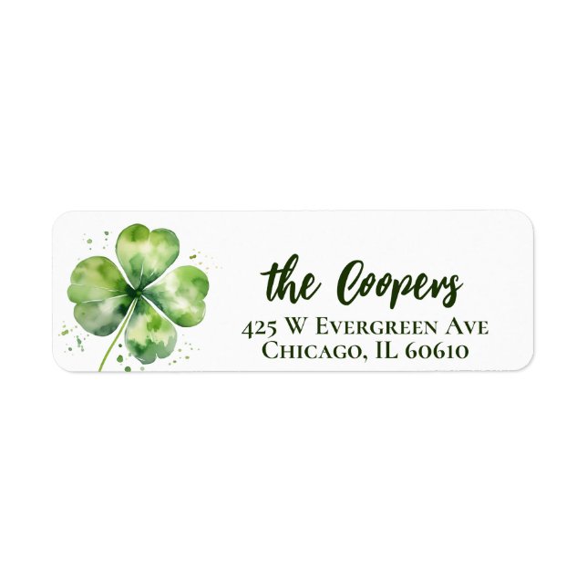 Lucky Clover | St. Patrick | Adresse de retour (Devant)
