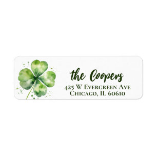 Lucky Clover   St. Patrick   Return Address 