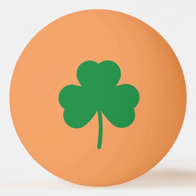 Lucky Clover St Patricks Day Green Shamrock Ping Pong Ball (Front)