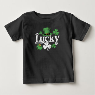 Lucky Clover St Patrick's Day Shamrock Vintage Baby T-Shirt