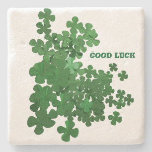 Lucky clover stone coaster