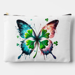 Lucky clover with butterfly accessory pouch