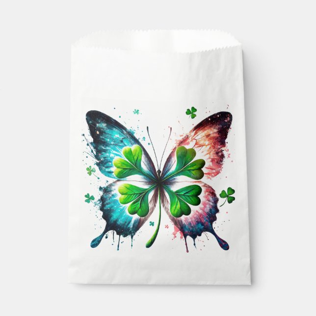 Lucky clover with butterfly favour bag (Front)