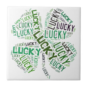 Lucky Clover Word Art Tile