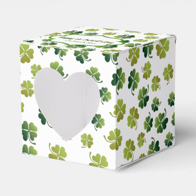 Lucky clovers for Saint Patrick's Day Favor Box (Front Side)