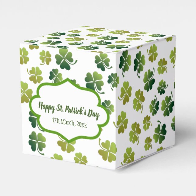 Lucky clovers for Saint Patrick's Day Favor Box (Front Side)