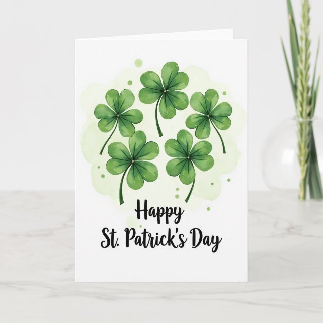 Lucky Clovers St Patricks Day Card (Front)