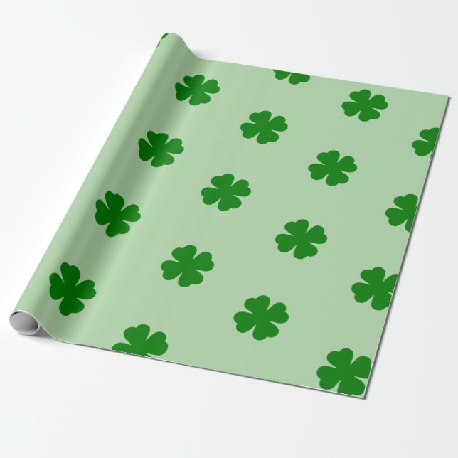 Lucky Clovers Wrapping Paper (Unrolled)