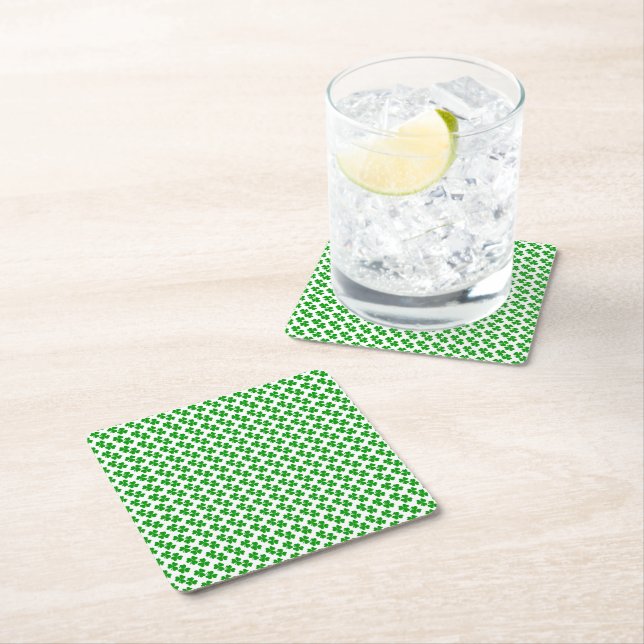 Lucky Clower Square Paper Coaster (Insitu)