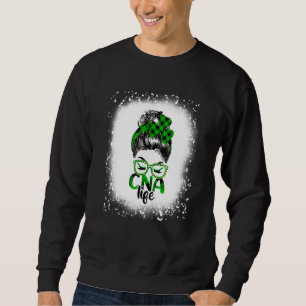 Lucky Cna St Patricks Day Irish Bleached Shamrock Sweatshirt